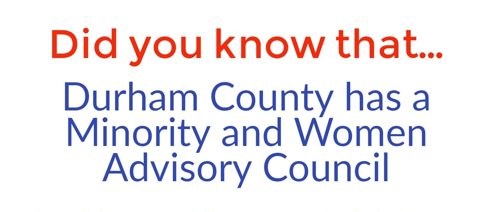 Durham County Minority and Women Advisory Council