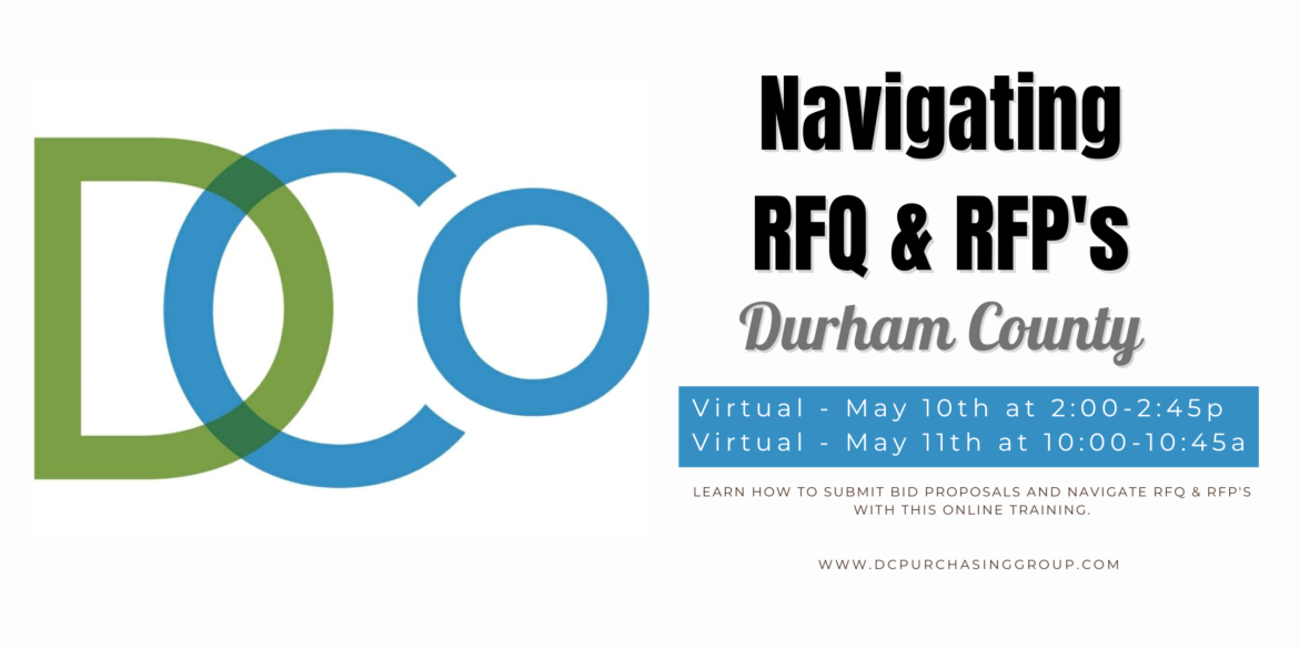 Navigating RFQ & RFP Training – May 10th & 11th